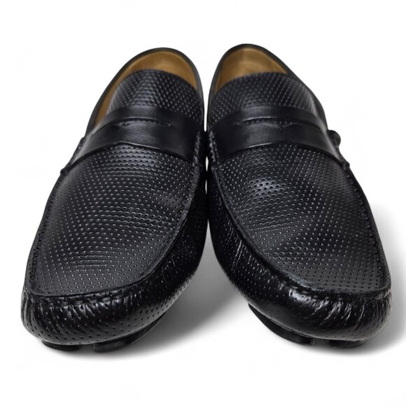 Mercanti Fiorentini Relax Driving Loafers Men's Black Perforated MF-3601 10M - Picture 3 of 8